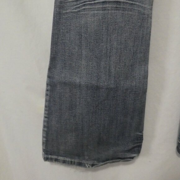 AMETHYST | 14 inch waist measured | Distressed Faded Blue Flare Jeans - Picture 15 of 16